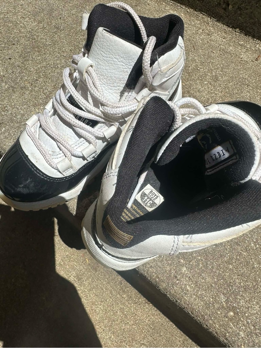 White and Black High-Top Kids Sneakers